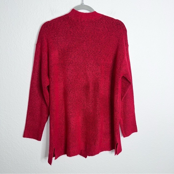 Talbots Cardigan Women Medium sweater Button Up V Neck Red Rhinestone Buttons B3 - Picture 5 of 8